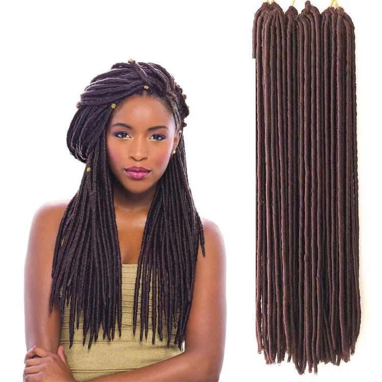 

Faux locs crochet hair straight gypsy Afro Hairstyle Synthetic Hair Weft Nu Locs silky straight Locs Hair Extension, All colors