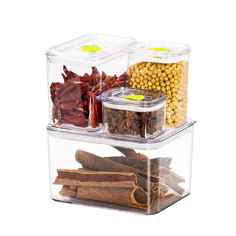 

Hot Selling 7 Pieces airtight food storage containers Plastic clear kitchen food box, Transparent