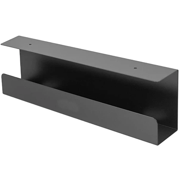 

Under Desk 17 inch Cable Management Tray Power Strip Holder, Black/white/grey/silver