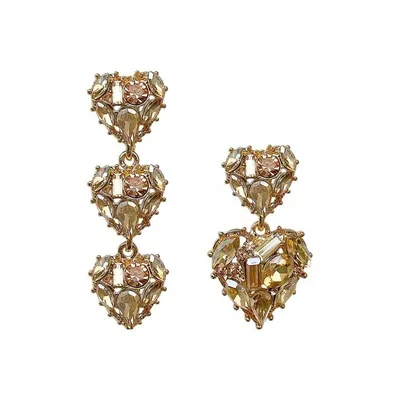 

MYSO New Ins Fashion Heart Earrings Gorgeous Earrings For Women Exquisite Irregular Heart Earrings