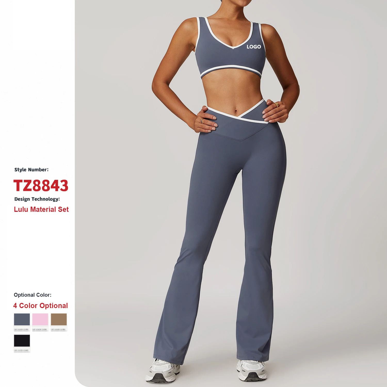 New Hot Design Ropa De Yoga Sportswear for Fashion Women High Compression Gym Fitness Workout Active Tummy Control Pants Set