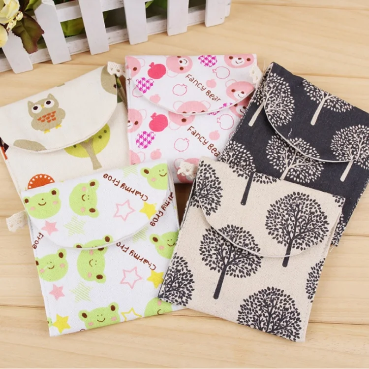 

Girls Diaper Sanitary Napkin Storage Bag Canvas Sanitary Pads Package Bags Credit Card Pouch Coin Purse Jewelry Organizer, Customized color