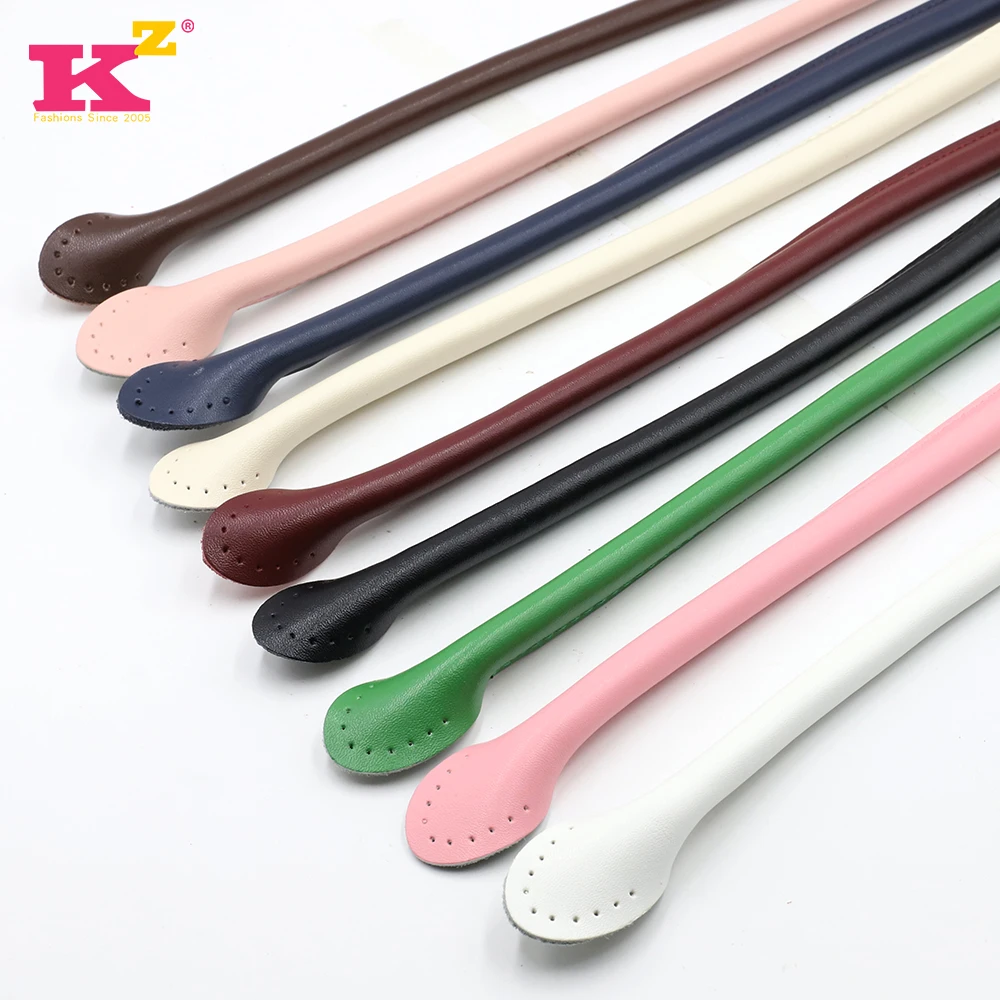 

KZ0003 Cheap Price Assorted Colors Purse Bag Handles 40cm 50cm 60cm 70cm with Pre-sewing Holes for DIY Bags, Black, brown, coffee, camel, 20 colors