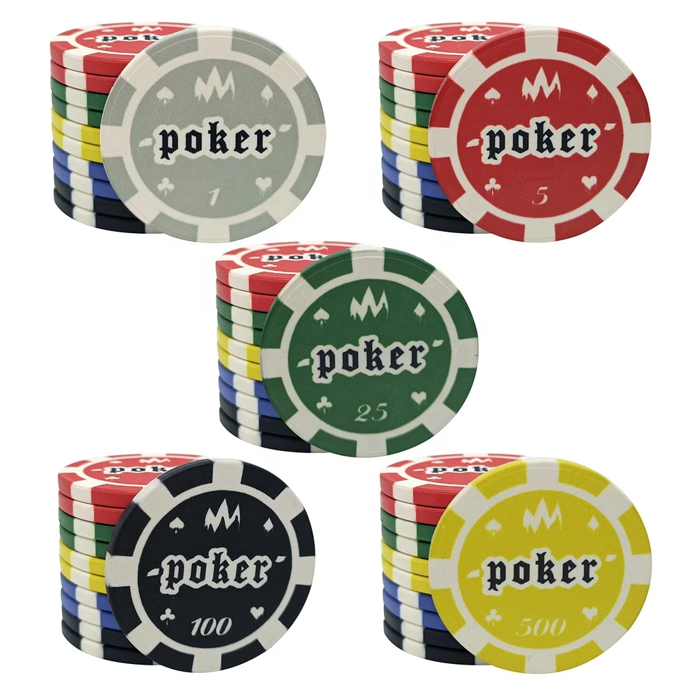 

Good quality professional multi color 39mm poker chips ceramic with custom different value and logo, Colorful