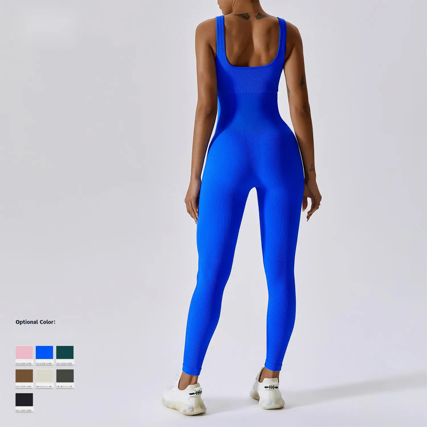 

Women One Piece Quick Dry Sleeveless Yoga Suit Seamless Workout Bodysuit Exercise Jumpsuit