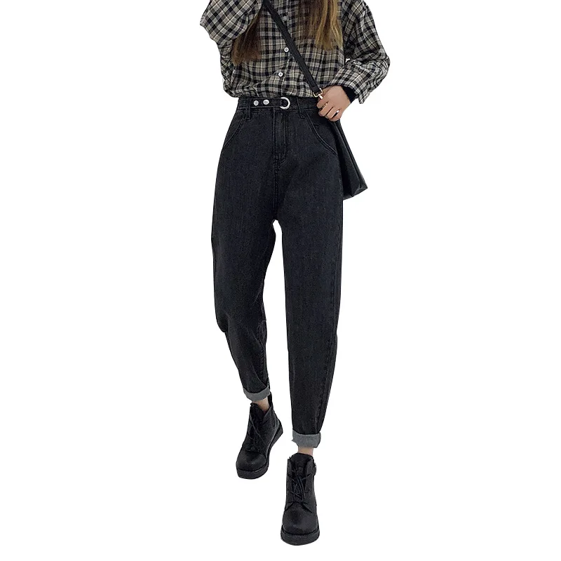 

2021 Spring European And American New Style High Waist Slim Fashion Loose Straight Nine-point Ladies Casual Jeans, Shown