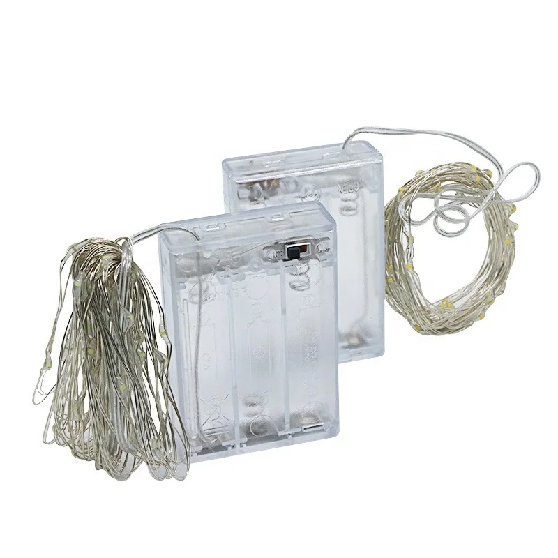 

10M 100led Battery operated led string Copper silver wire Christmas fairly string light