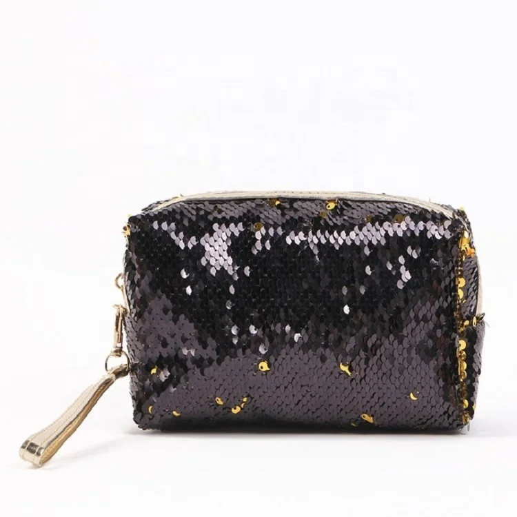

Nice Fashion Paillette Travel Glitter Gold Beach Makeup Cosmetic Bag for Ladies, Customized