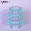 Original integrated circuit glass meal prep container with vented lid knife & fork spoon 2 compartments IC CHIPS