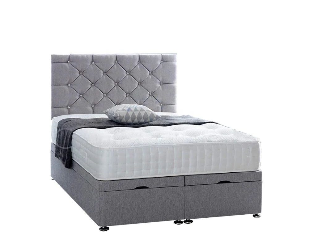 Best Seller Linen Fabric Upholstered Hydraulic Lift Bed With Headboard