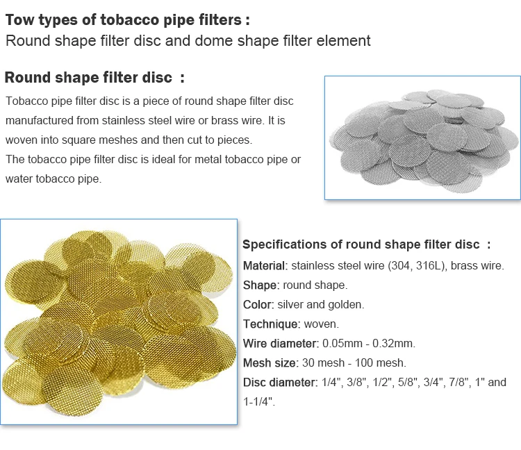 Tobacco Smoking Accessories Metal Filters Smoke Pipes Screen Buy