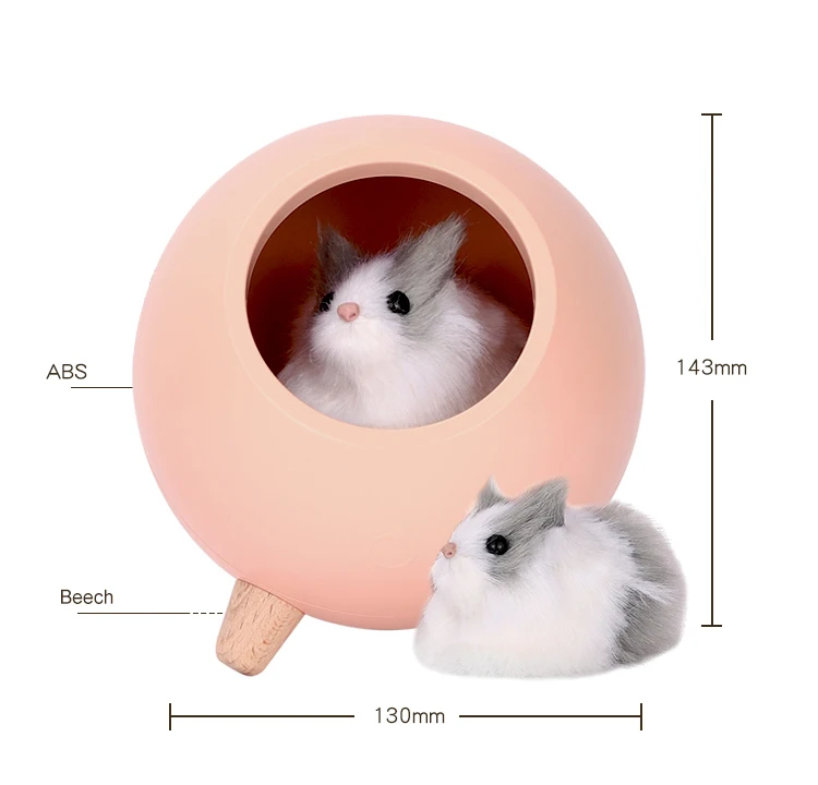 

Cat Pet House Nightlight gift for Kids Nursery Lamp USB Charging Sleeping Kitten Desktop Lamps Kids Pet Night Light, Pink/yellow/purple