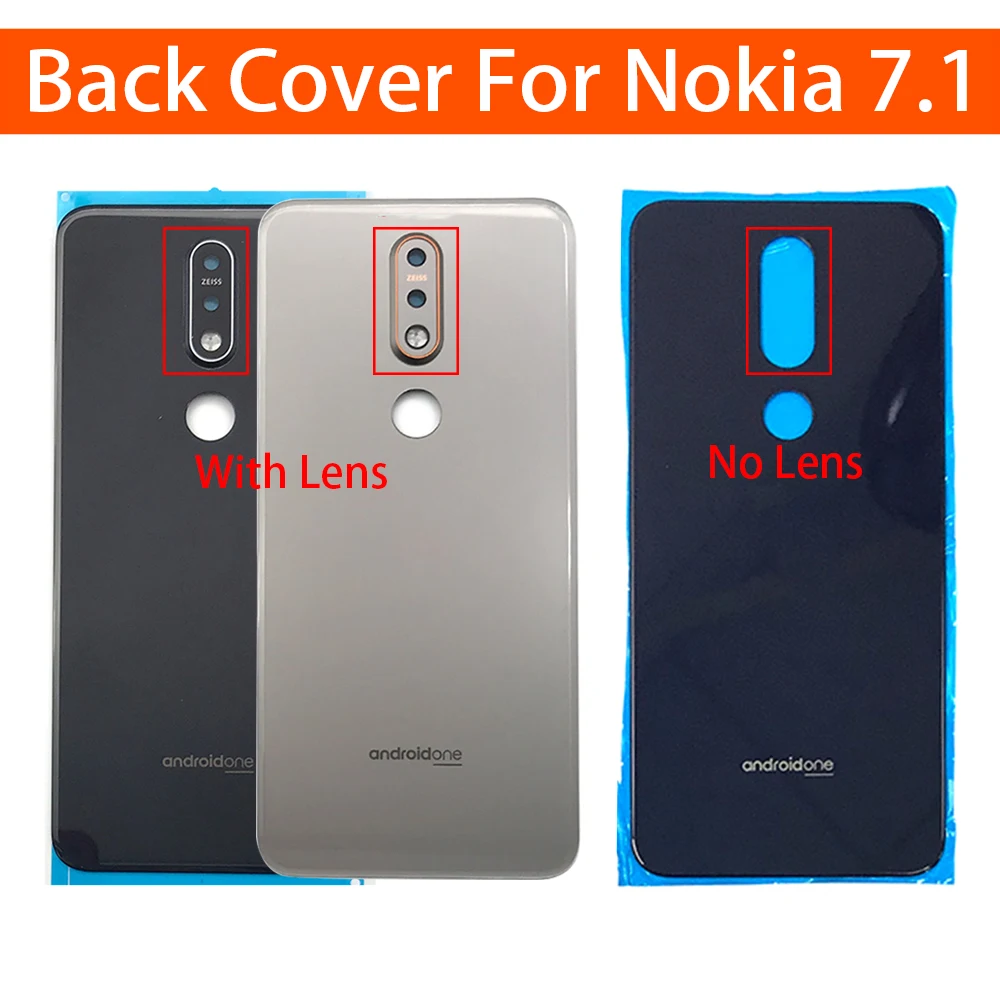 

Back cover Camera Glass Lens Cover with Frame Holder Replacement Part For Nokia 7.1