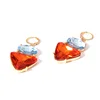Qingdao V&R Fashion Jewelry Endless Continuous Snap Hoop Bright Stone Statement Drop Dangle Earring Acrylic Resin Lucite Earring