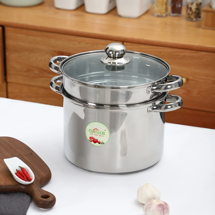 
Factory cheap wholesale restaurant hot pot double layer stainless steel soup pot with clamp  (62477479472)