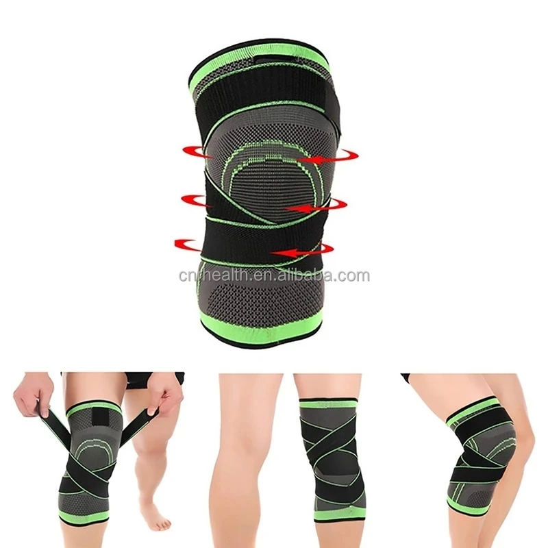 

wholesale solid color women man sports cycling riding knee pad belt band climbing knitted knee pads, Red / green / blue / grey / black / pink (optional)
