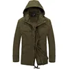 Washed heavy cotton canvas men's jacket blazer multi pockets design with hood