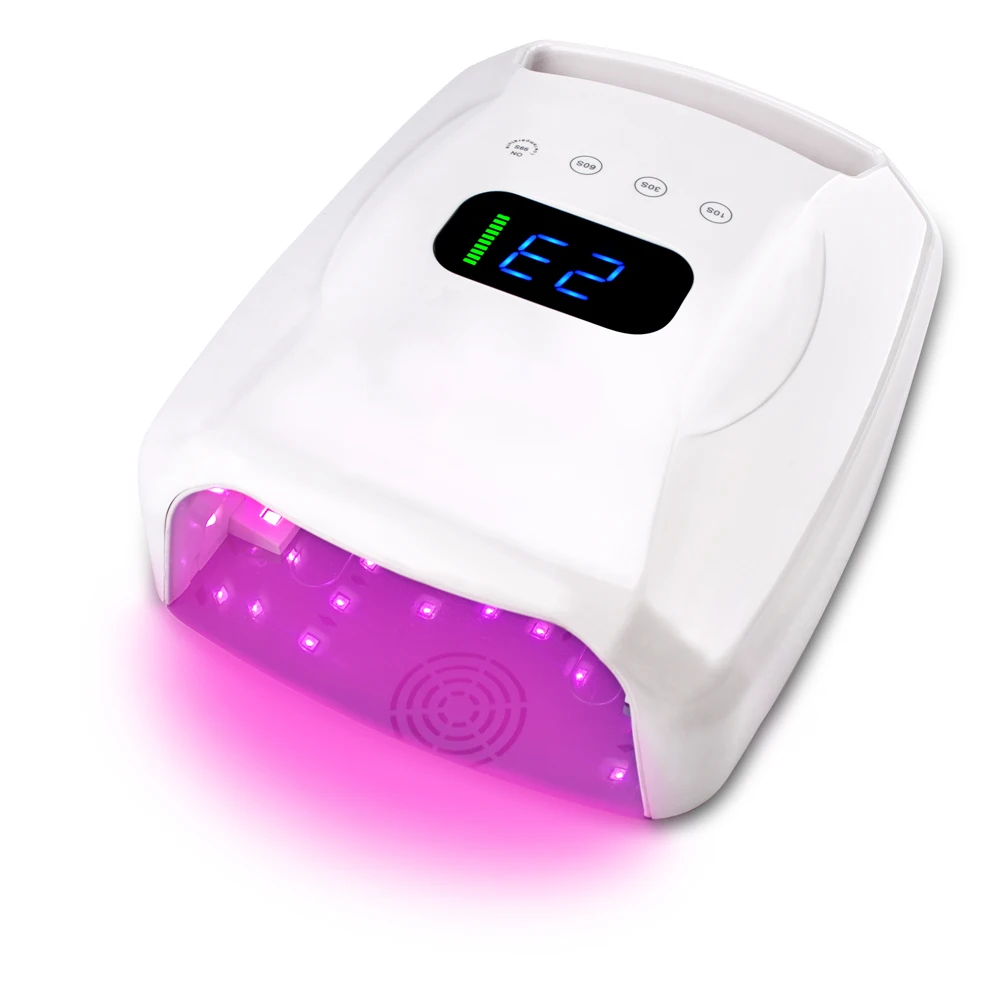 

RED Light 96W uv led nail lamp Cordless rechargeable portable pro cure For Curing Gel Large Lithium Battery