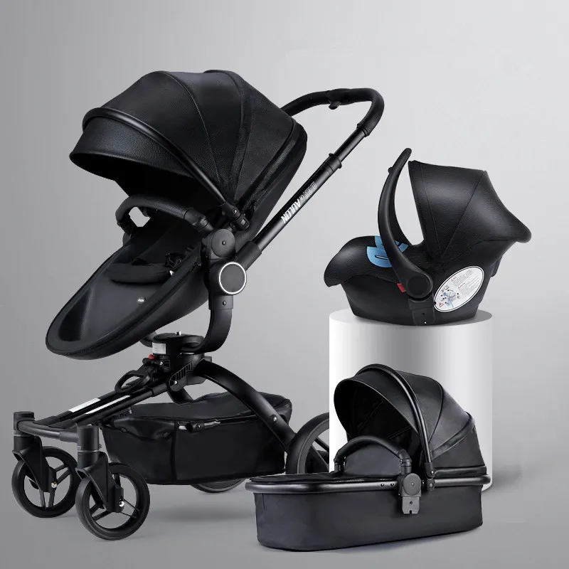 

High Quality Aulon Luxury Baby Stroller 3 in 1 High land-scape Fashion Good Carriage European design Pram wheels, Red/grey/pink
