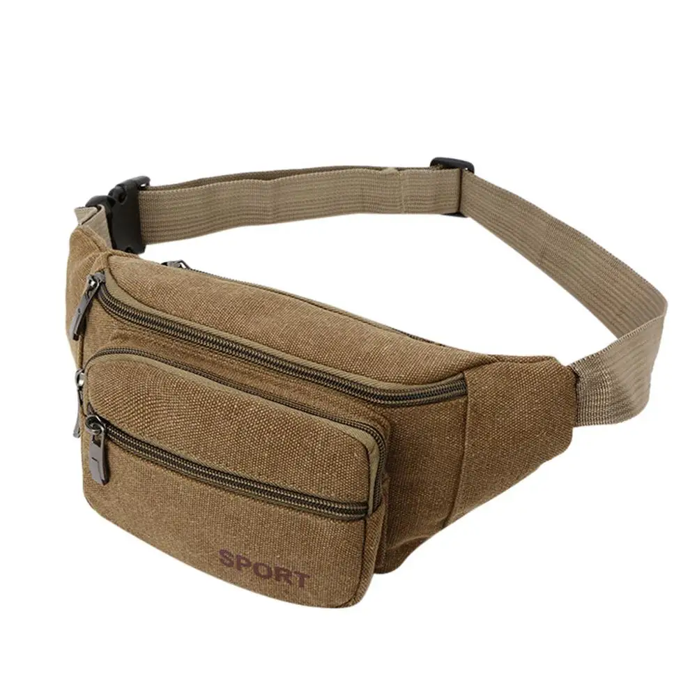 

Unisex Fanny Pack Casual Canvas Chest bag Simple Backpack Outdoor Sports Style Waist Bag Bum Belt Bags Leg Pouch