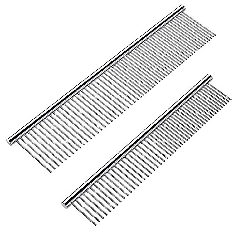 

Dog Combs Pet Stainless Steel Teeth Cat Comb Remove Tangles Knots Professional Grooming Tool for Long and Short Haired Dog Brush