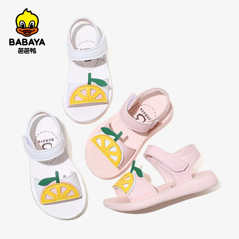 

36118 HUANQIU Cute Skin Friendly Fabric Microfiber Summer White Toddler Sandals For Girls, Pink/white