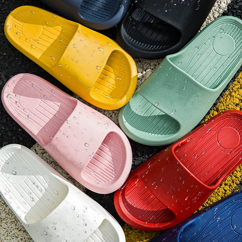 

Candy Color Solid Color Cute Blank Slides Morning Bathroom Slippers rubber slippers For Women, Couple Slide Sandals Custom, 1000prs per colors customized