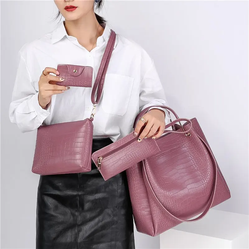 

4pcs Set Handbags Factory Wholesale Ladies Purses For Women Large Capacity Bags