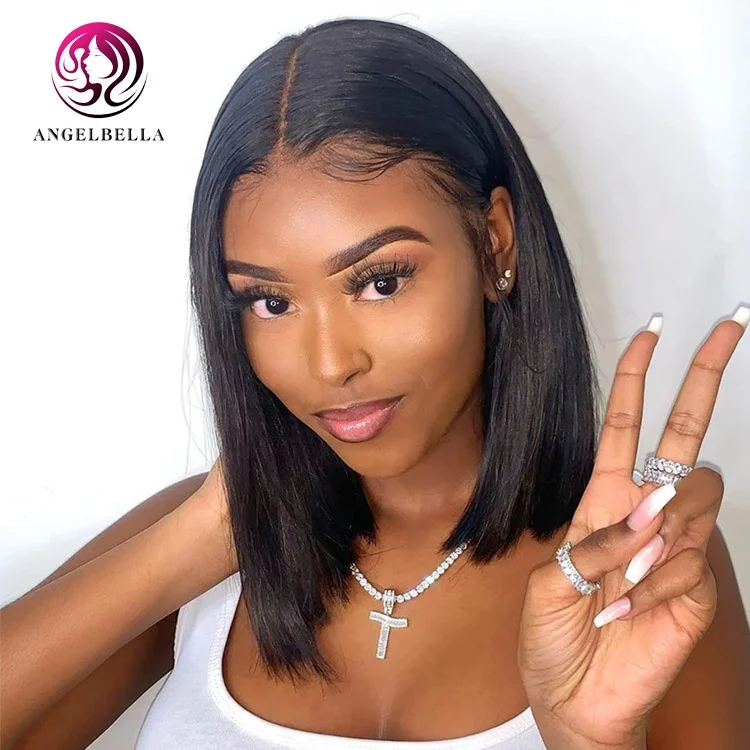 

Straight Short Bob Lace Front Human Hair Wigs Brazilian Closure Frontal Wig Pre Plucked Remy Glueless Bob Wig For Woman