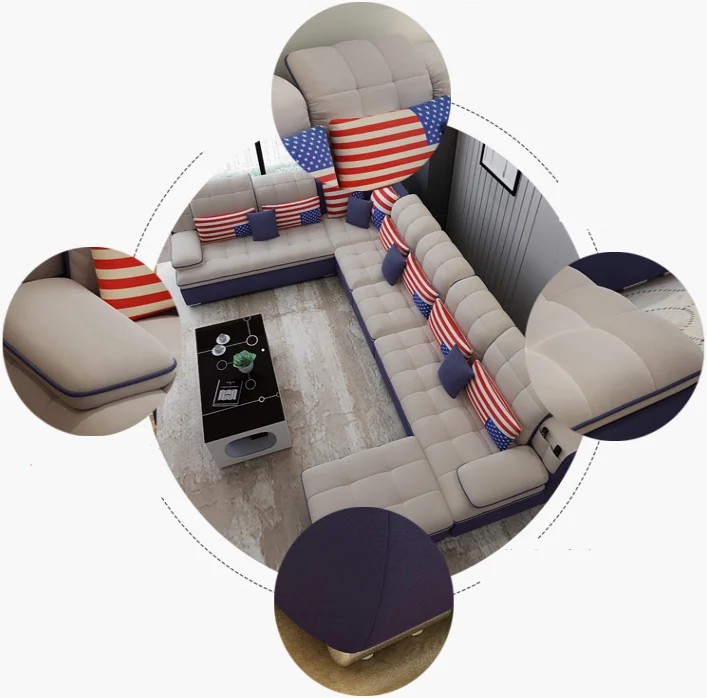 modern European style living room fabric sofa