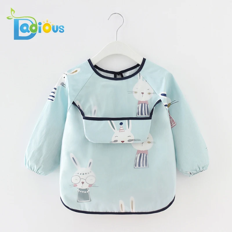 

Baby Long Sleeve Feeding Bib Colorful Waterproof Toddler Washable Bib