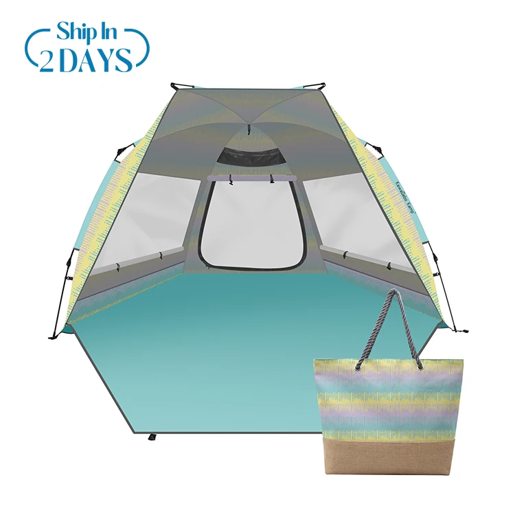 

KawaGebo Kamp Wholesale Quick Open Sun Shelter Portable Pop Up UPF 50+ Uv Protection Beach Tent With Beach Bag In Stock