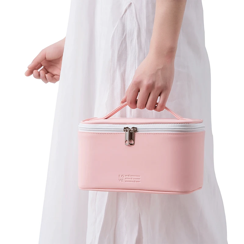

Portable waterproof PU cosmetic brush bag ladies cute heart gift makeup bag