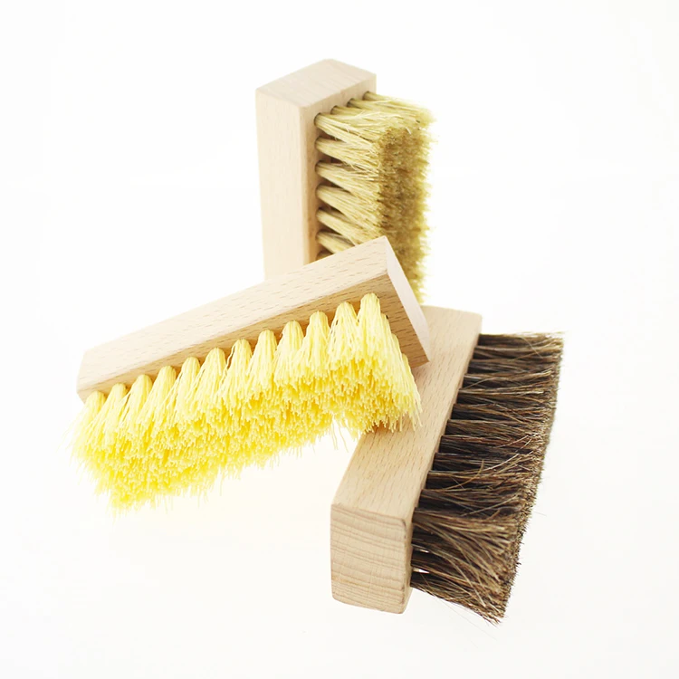 

China Yangzhou beech wooden horsehair soft ponytail for gifts sneaker shoe cleaning care shoe brush, Customized color