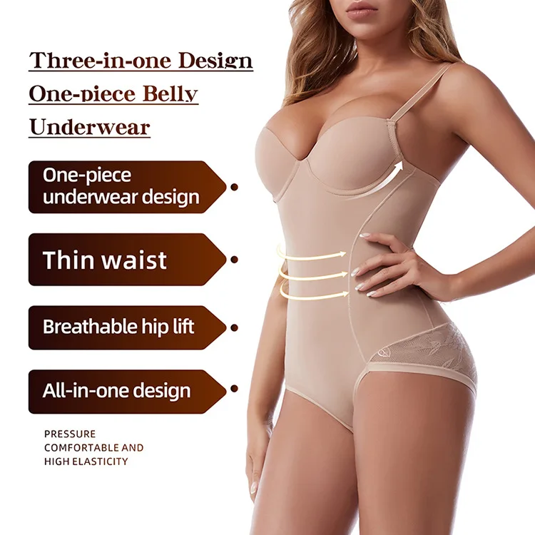 

2022 new women's body sculpting one-piece belly tightening postpartum waist corset hip lift trousers chest underwear