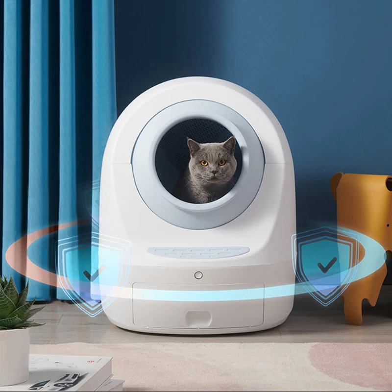 

Auto Cat Litter Box Large Electronic Smart Cat Toilet Closed Disposable Self Cleaning Automatic Cat Litter Box, Multicolor