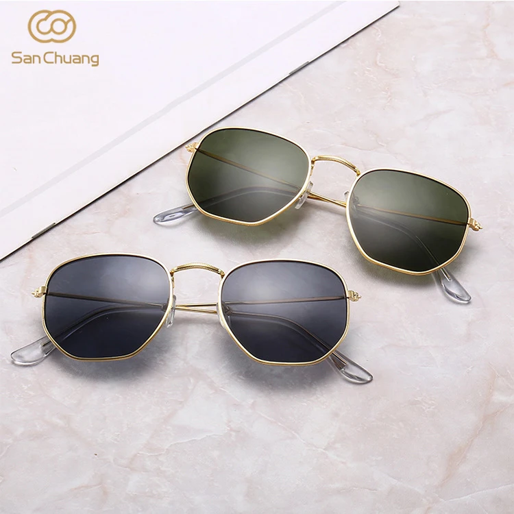Free shipping New fashion women glasses metal retro sunglasses male