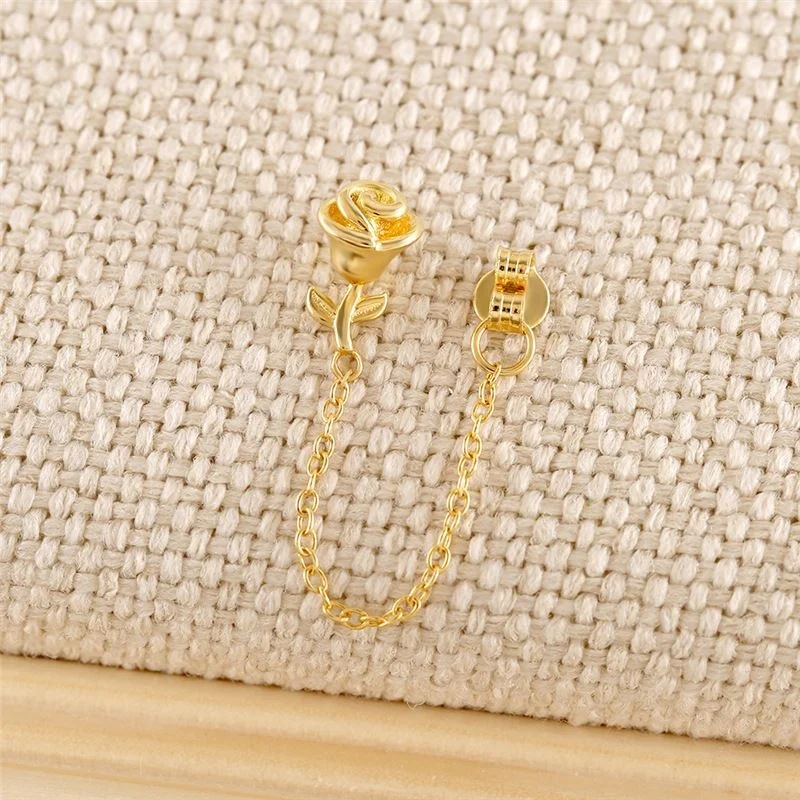 

Factory Wholesale S925 Cubic Zirconia Earrings Women Rose Earrings Jewelry, Gold