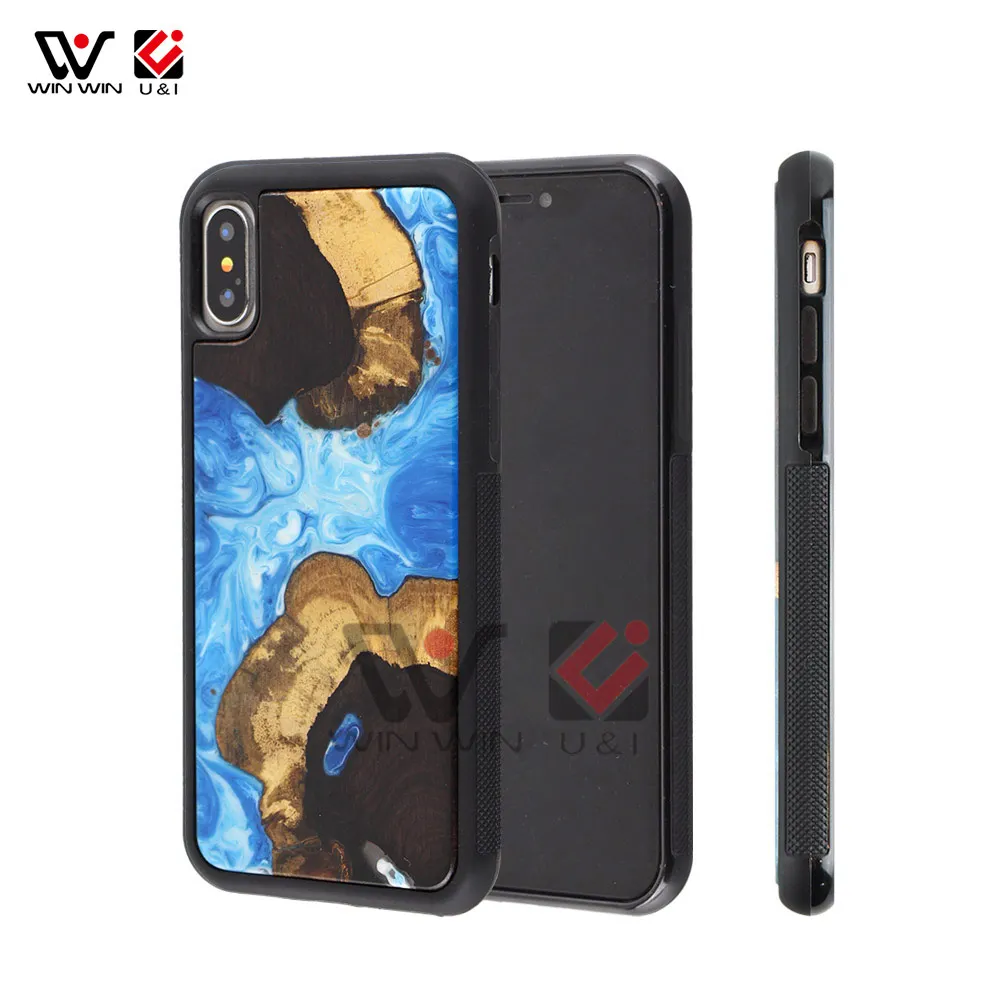 

Best Seller Black Resin Wood Phone Cover Case For iPhone X XR XS Max, Customized