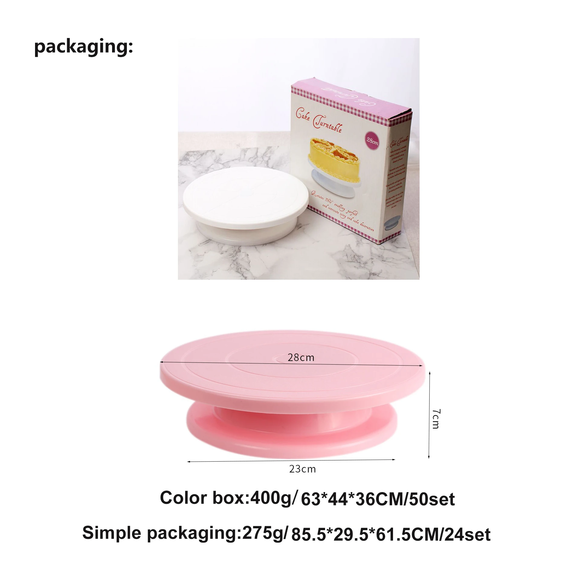 
Z828 DIY Pan Baking Tool Plastic Cake Plate Turntable Rotating Anti-skid Round Cake Stand Cake Decorating Rotary Table 