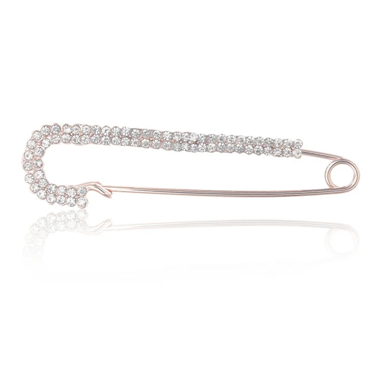 

Big Pin clothes creative all-match coat Korean brooch one-word brooch Pearl Crystal Rhinestone explosive pin
