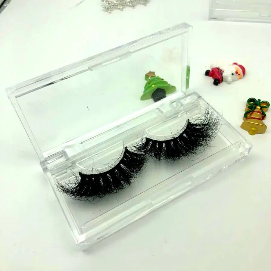 

Clear lashbox natrual Diamond Mink Eyelashes Custom Lashbox Packaging, Black