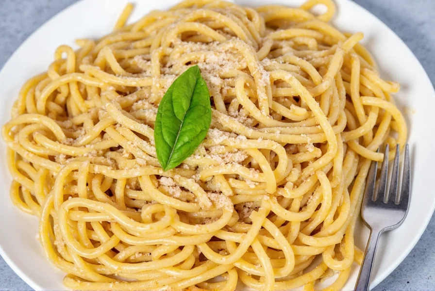 Dinner of spaghetti with sauce