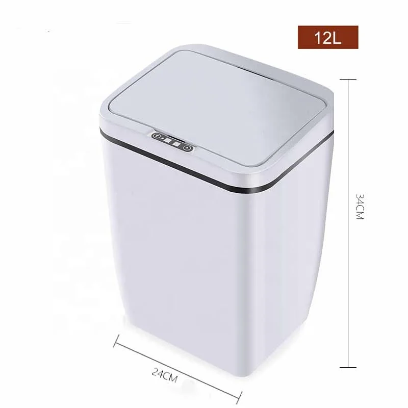 

10L 12L 15L car bathroom kitchen stainless steel plastic intelligent induction automatic sensor garbage smart trash bins bin can