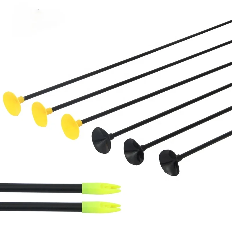 

Archery Plastic Soft Fiberglass Sucker Arrow Safety Rubber Arrowheads CS Targert Arrow for Children Practice, Yellow/black