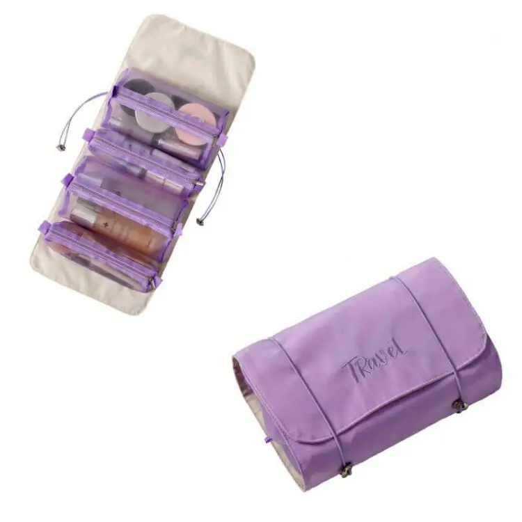 

Large Capacity 4 in 1 Detachable Makeup Pouches Folding Organizer Travel Cosmetic Toiletry Bag