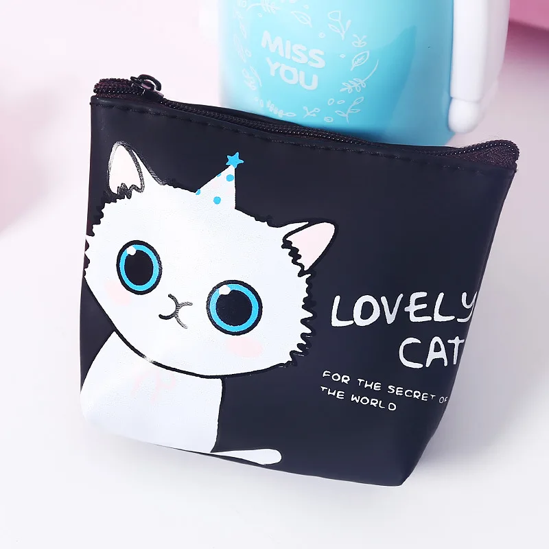 

Coin Wallet Coin Child Purse Animal Pattern Zipper Cartoon Purse Kitten Coin Purse, As shown