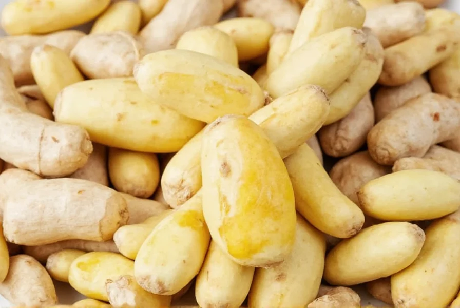 Fresh ginger roots stored in glass container with paper towel in refrigerator
