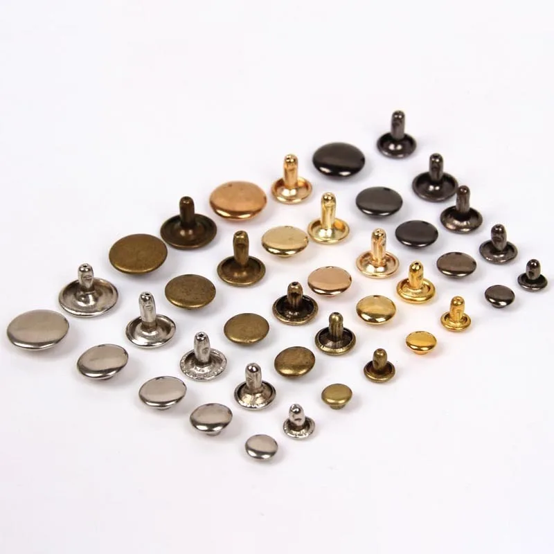 

Meetee AP434 6-12mm Double-sided Rivets Clothing Accessories for Leather Bags Flat Round Nail Garment Snap Rivet Button Buckles