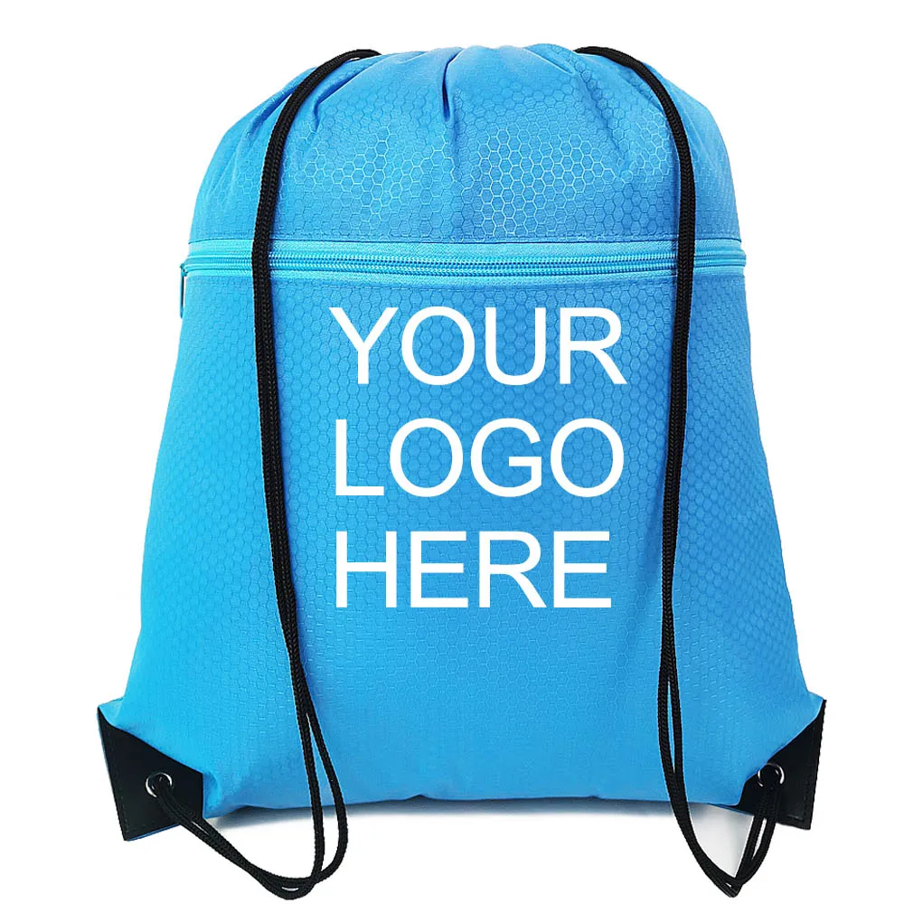 

Hot selling Waterproof Custom Simple Multicolr Polyester Drawstring Bag Promotional Kids Adult Drawstring Backpack With Zipper